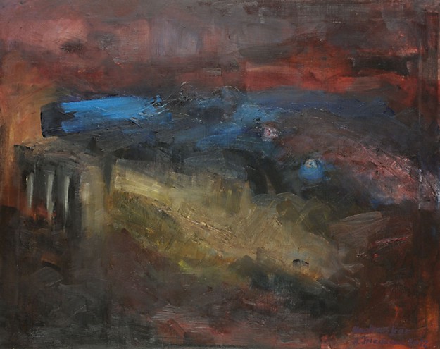 Grazer Kunsthaus vom Schlossberg aus gesehen